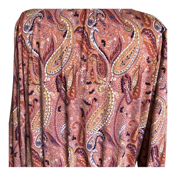 Les Serein NWT Locarno Peplum Mauve Paisley Tassel String Boho Blouse Size Large - Picture 4 of 11